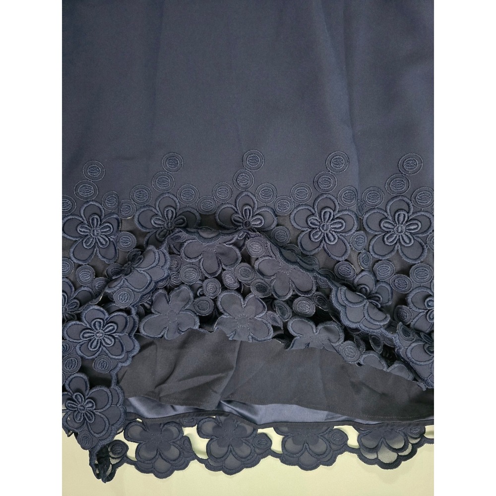 Tahari Arthur S Levine Navy Blue Floral Lace Hem Shift Dress 22W 6226L474 NWT - Picture 7 of 16